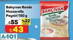 BAHÇIVAN RENDE MOZZARELLA PEYNİRİ 150 G BAHÇIVAN RENDE MOZZARELLA PEYNİRİ 150 G